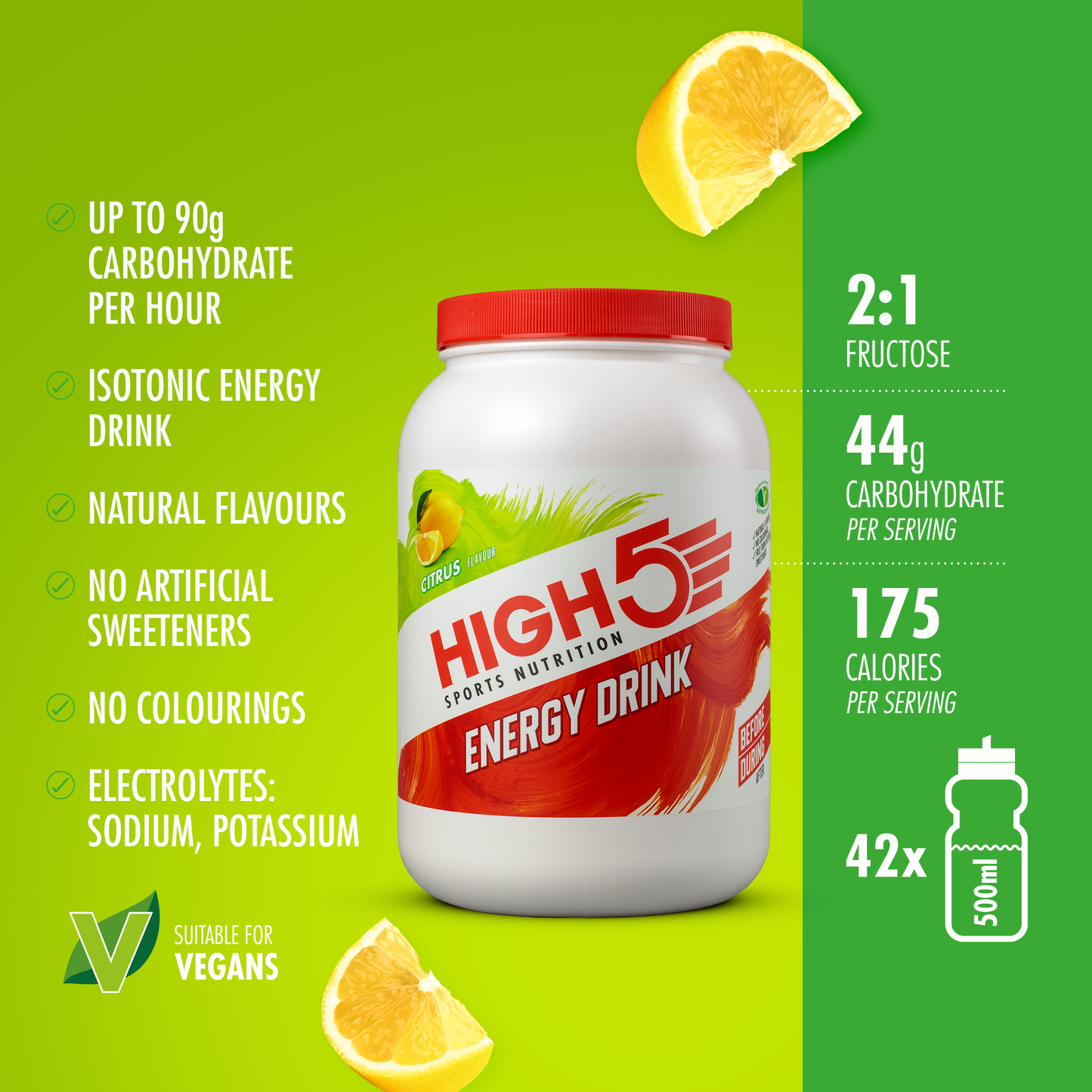 Boisson Énergétique HIGH5 ENERGY DRINK (2.2kg) Citron