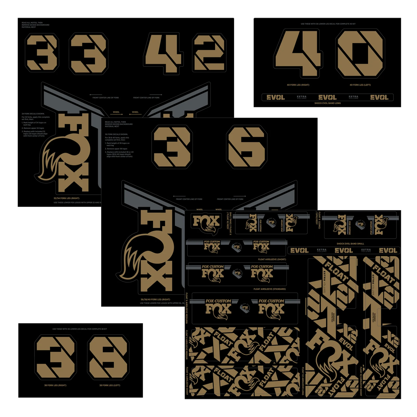 Kit Stickers FOX Fourche et Amortisseur Kashima