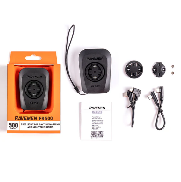 Éclairage Avant RAVEMEN FR 500 - Garmin/Wahoo