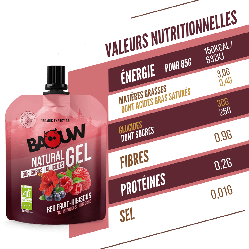 Gel Énergétique BAOUW BIO Fruits Rouges-Hibiscus (85g)
