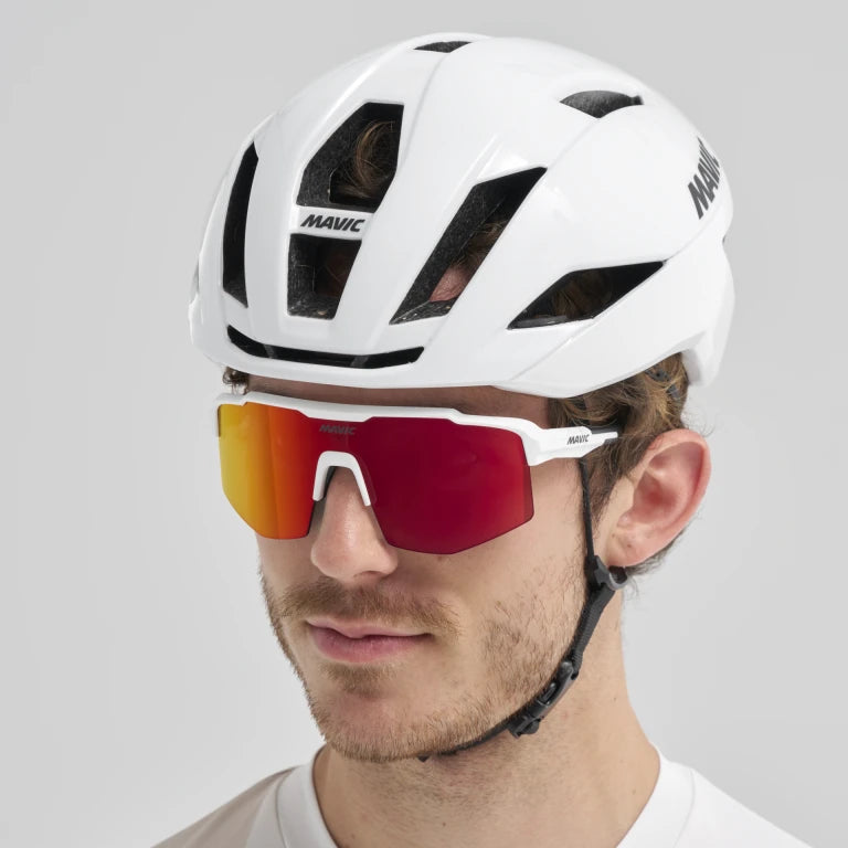 Lunettes MAVIC MVS SHIELD Blanc Verre Red