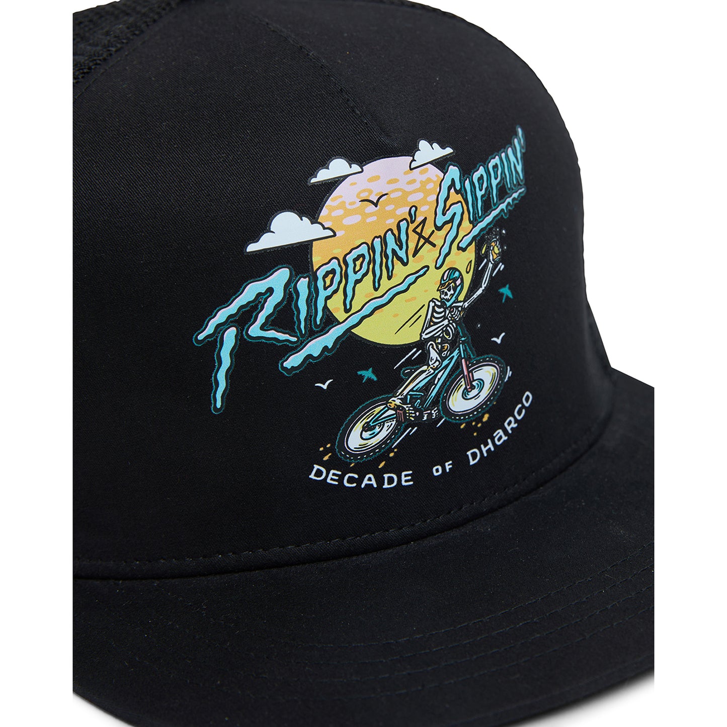 Casquette DHARCO FLAT BRIM TRUCKER RIPPIN AND SIPPIN Noir