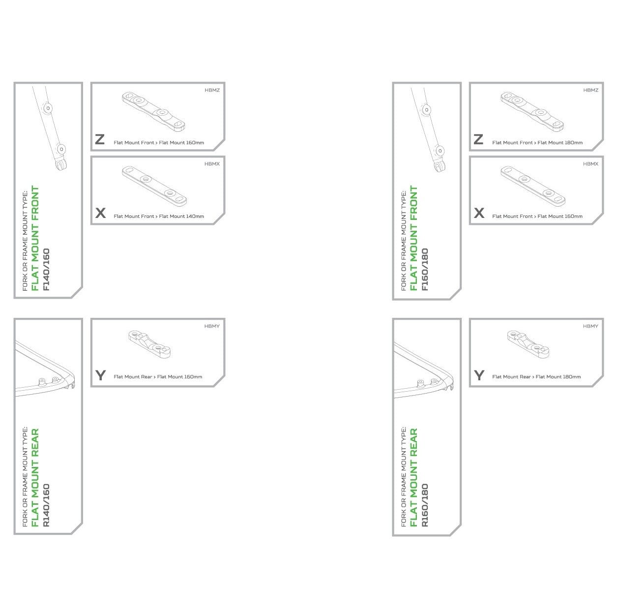 Adaptateur Étrier Arrière FM HOPE 160mm (+20mm) #HBMY Noir