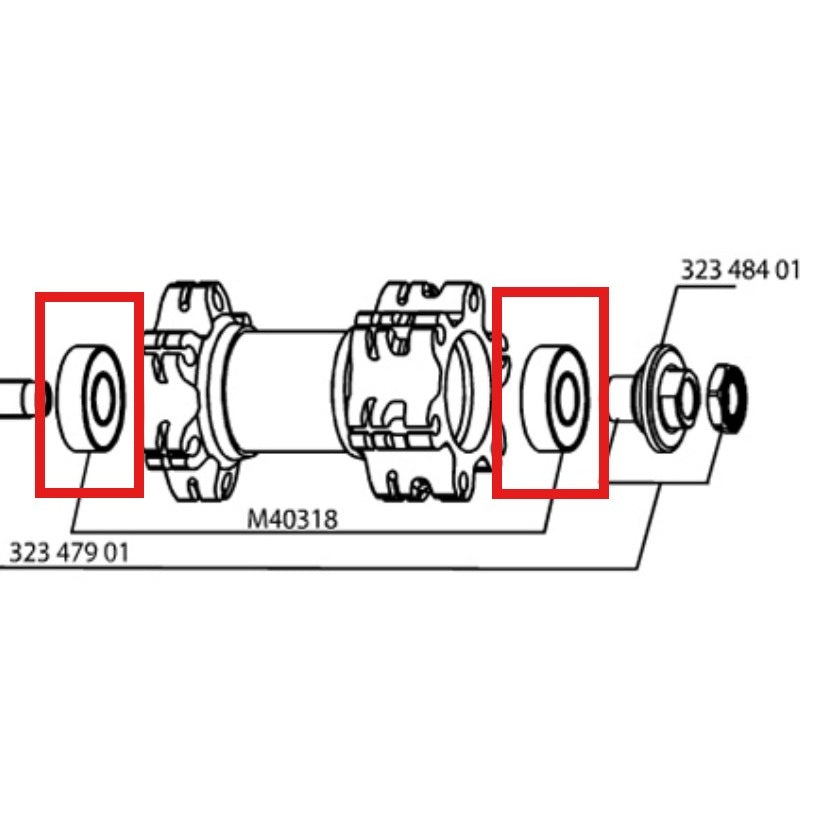 Kit 2 Roulements Moyeu MAVIC 12x28x8mm (6001)