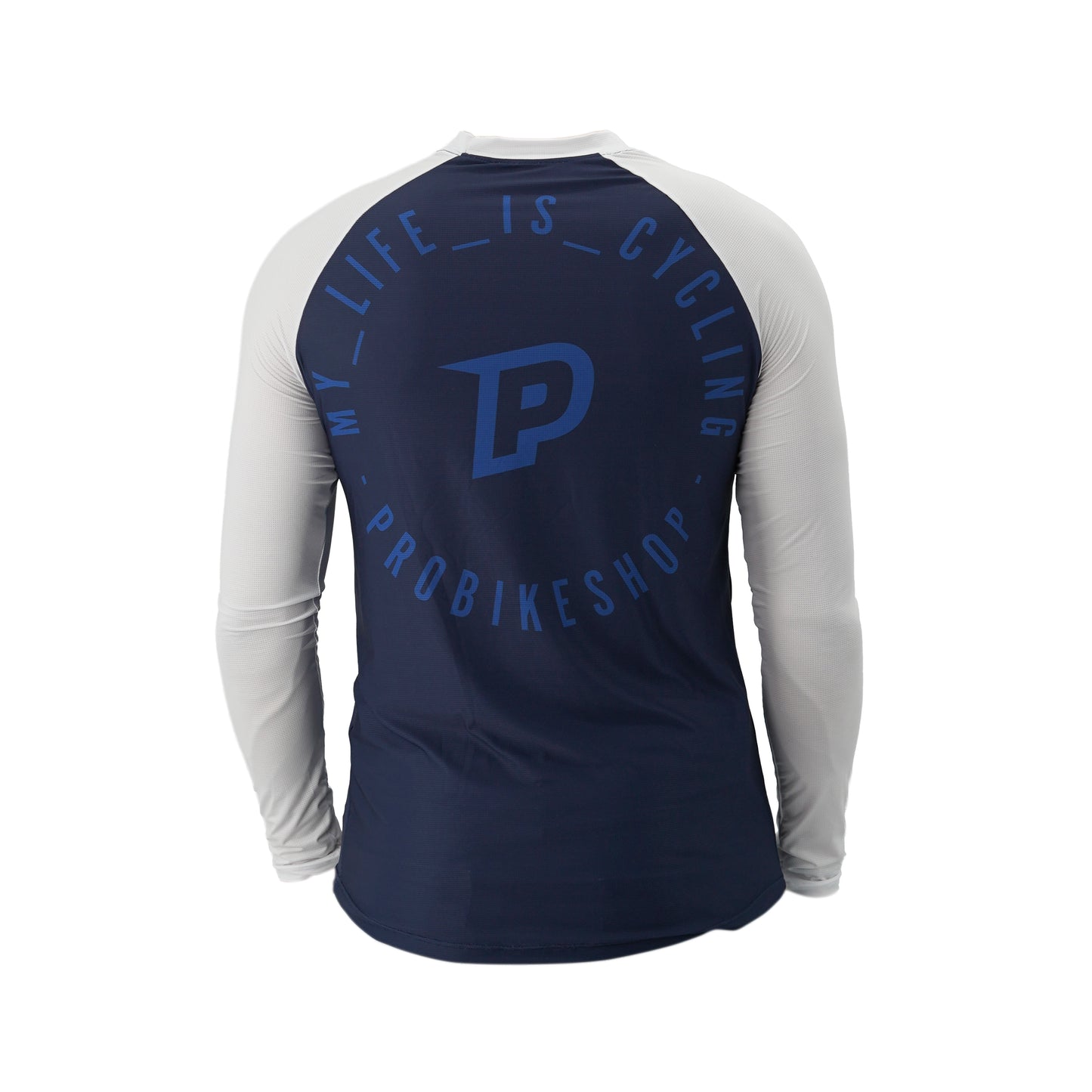 Maillot PROBIKESHOP FREERIDE Manches Longues Marine/Blanc