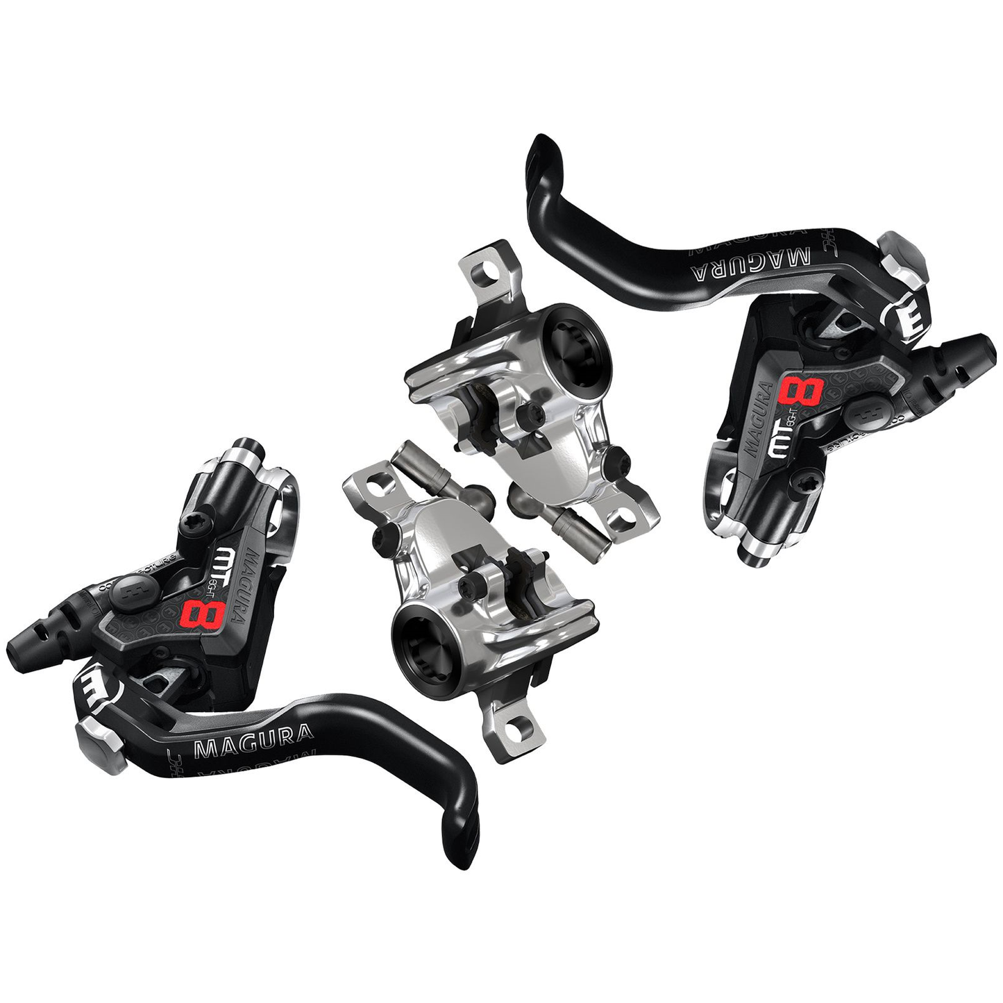 Paire de Freins MAGURA MT8 PRO Sans Disque Noir/Argent