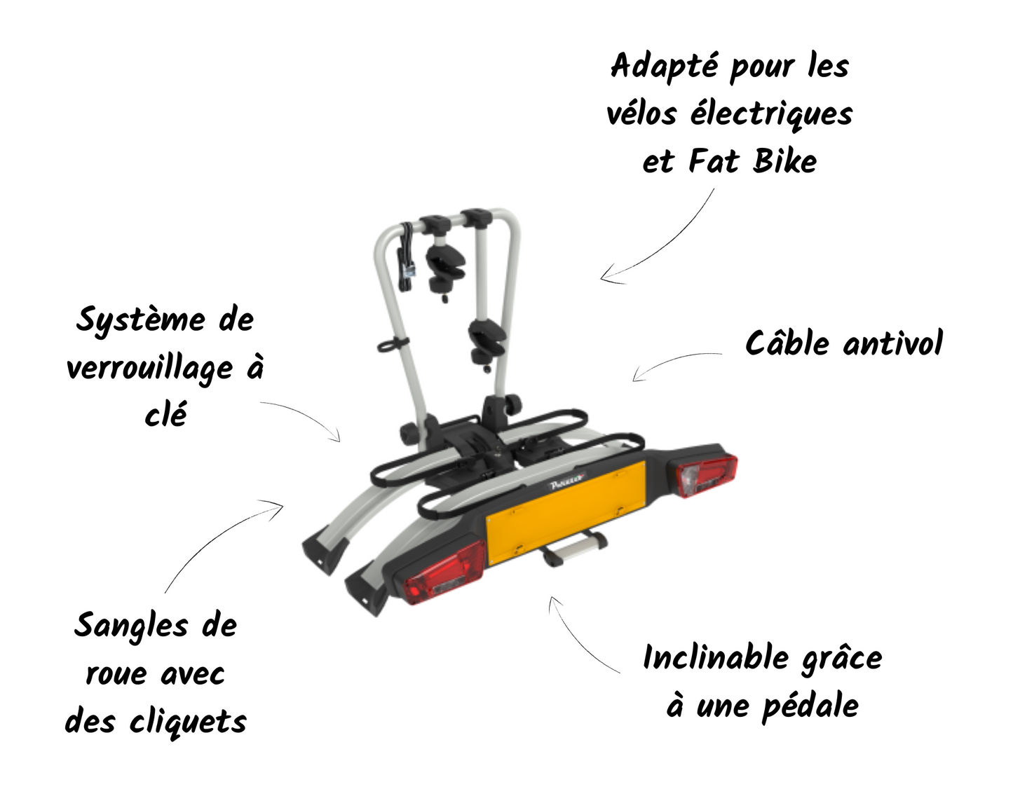 Porte-vélos PERUZZO ATLANTIS 2 Vélos électriques sur Attelage