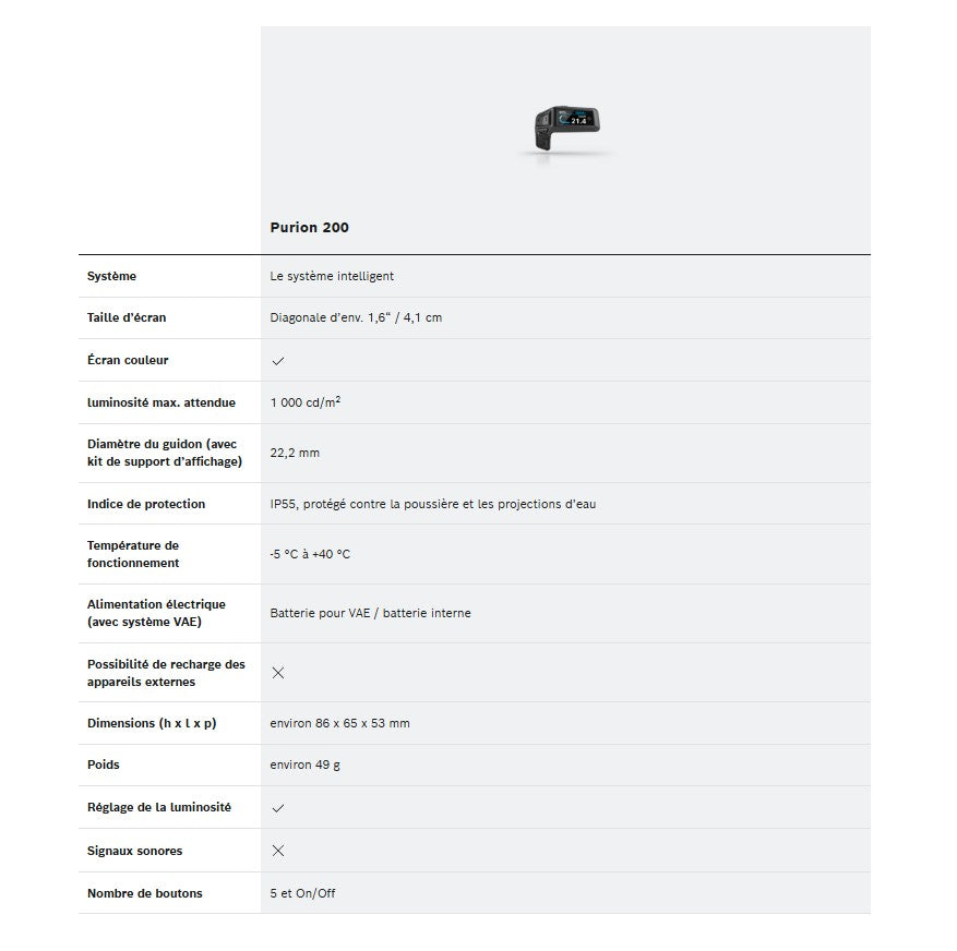 Ecran BOSCH PURION 200