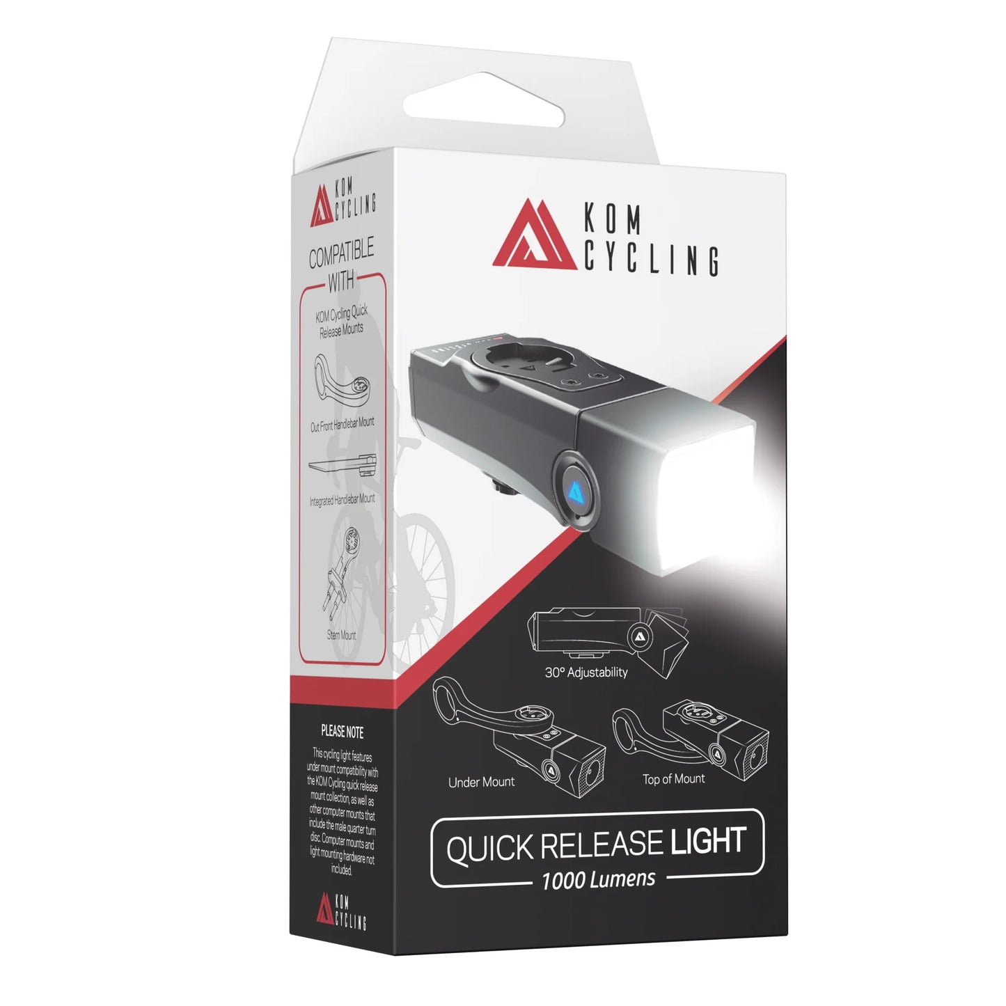 Éclairage Avant KOM CYCLING QUICK RELEASE LIGHT 1000