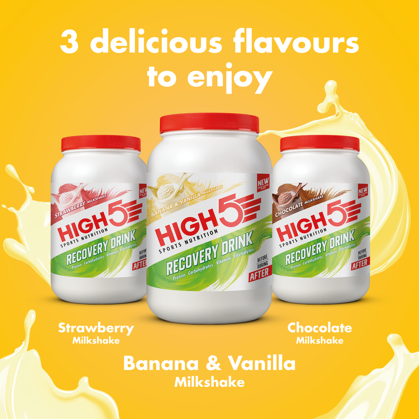 Boisson de Récupération HIGH5 RECOVERY DRINK (450g) Banane Vanille Milkshake