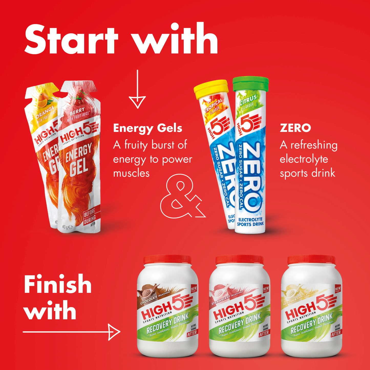 Boisson de Récupération HIGH5 RECOVERY DRINK (450g) Banane Vanille Milkshake