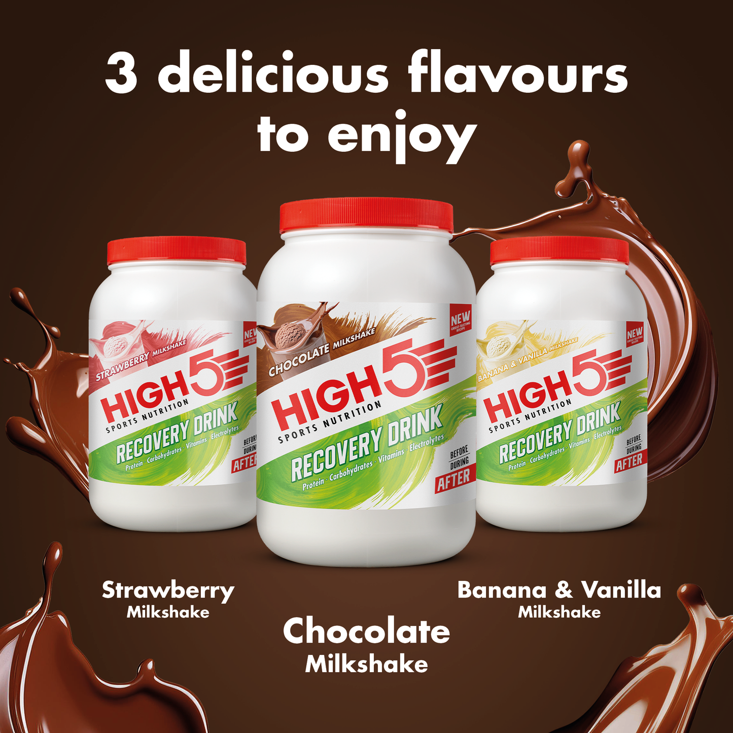 Boisson de Récupération HIGH5 RECOVERY DRINK (450g) Chocolat Milkshake