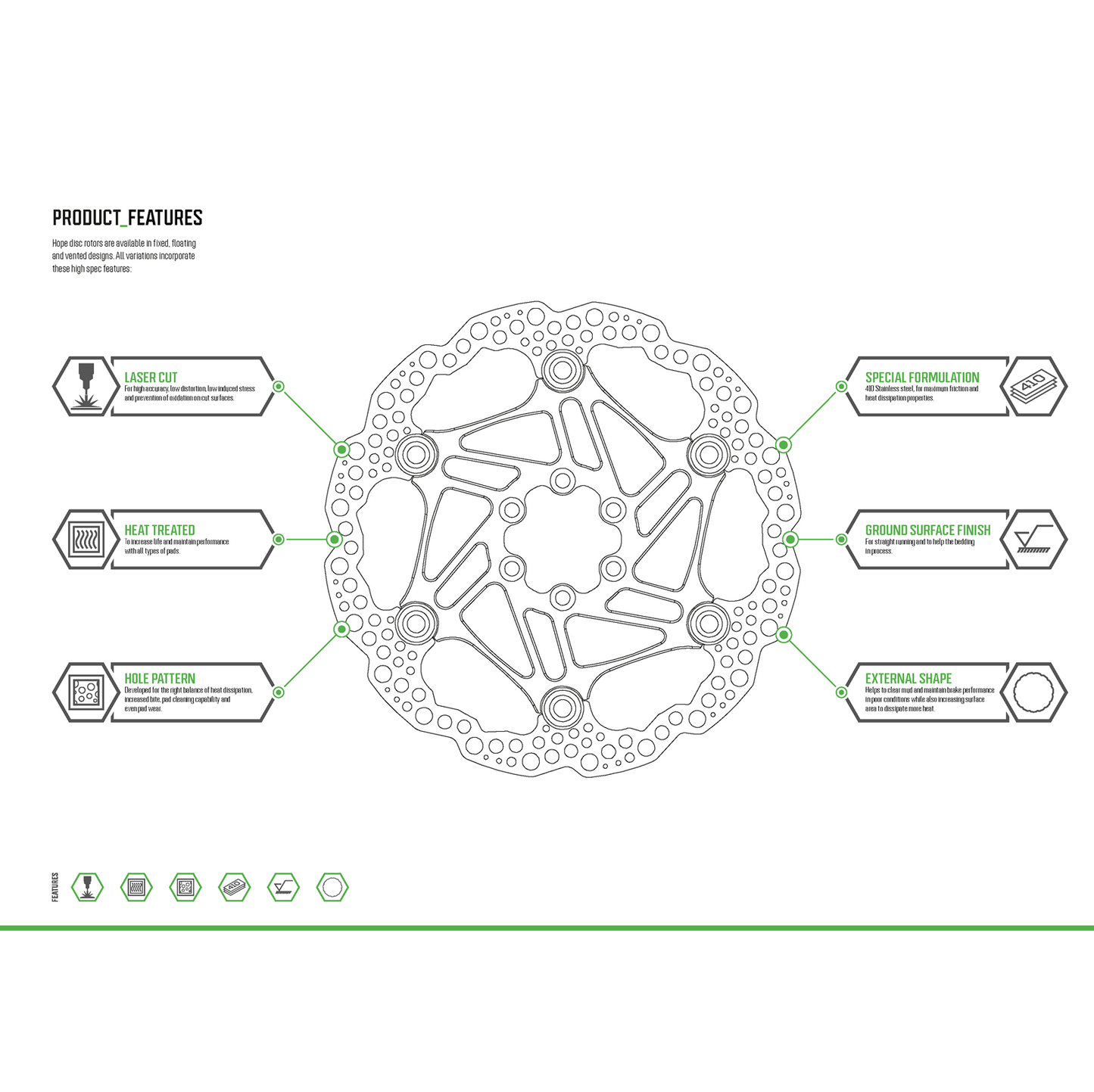 Disque Flottant Ventillé HOPE V4 3.3mm 6 Trous