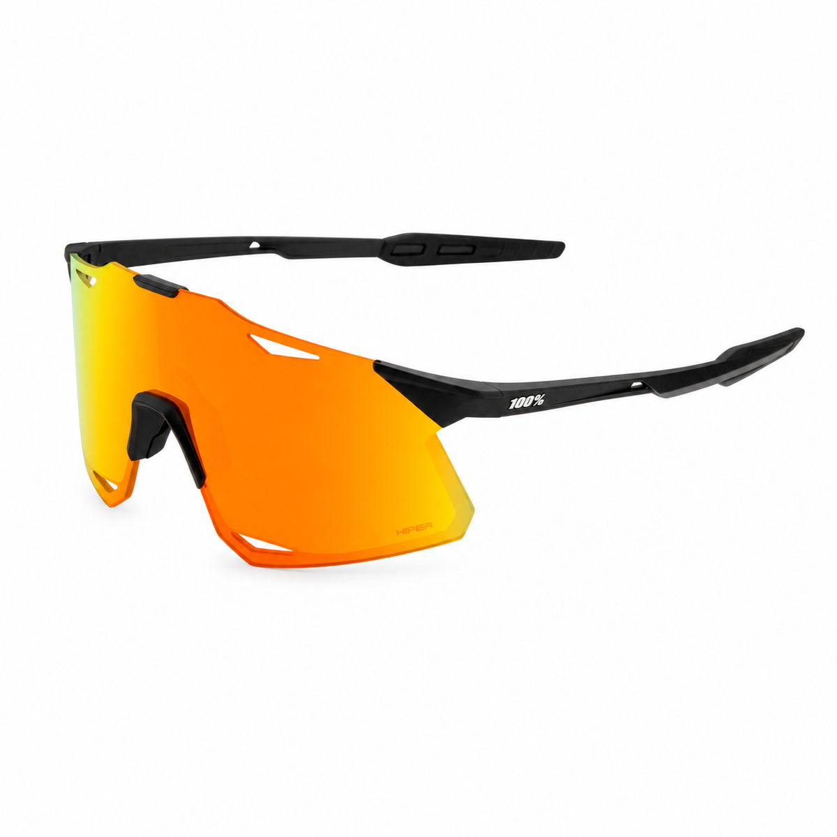 Lunettes 100% HYPERCRAFT Noir Matt Hiper Red Mirror