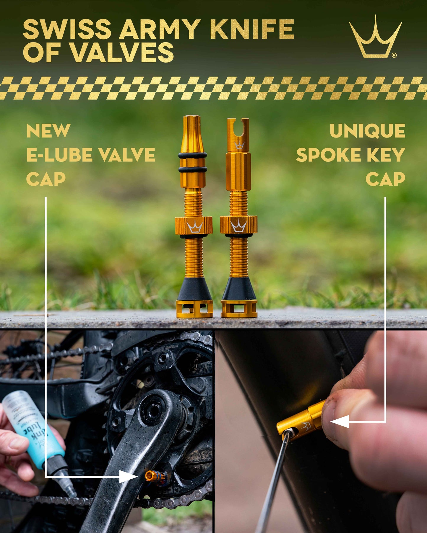 Kit Bouchons et Ecrous de Valves PEATY'S HOLESHOT FAST FLOW Bronze