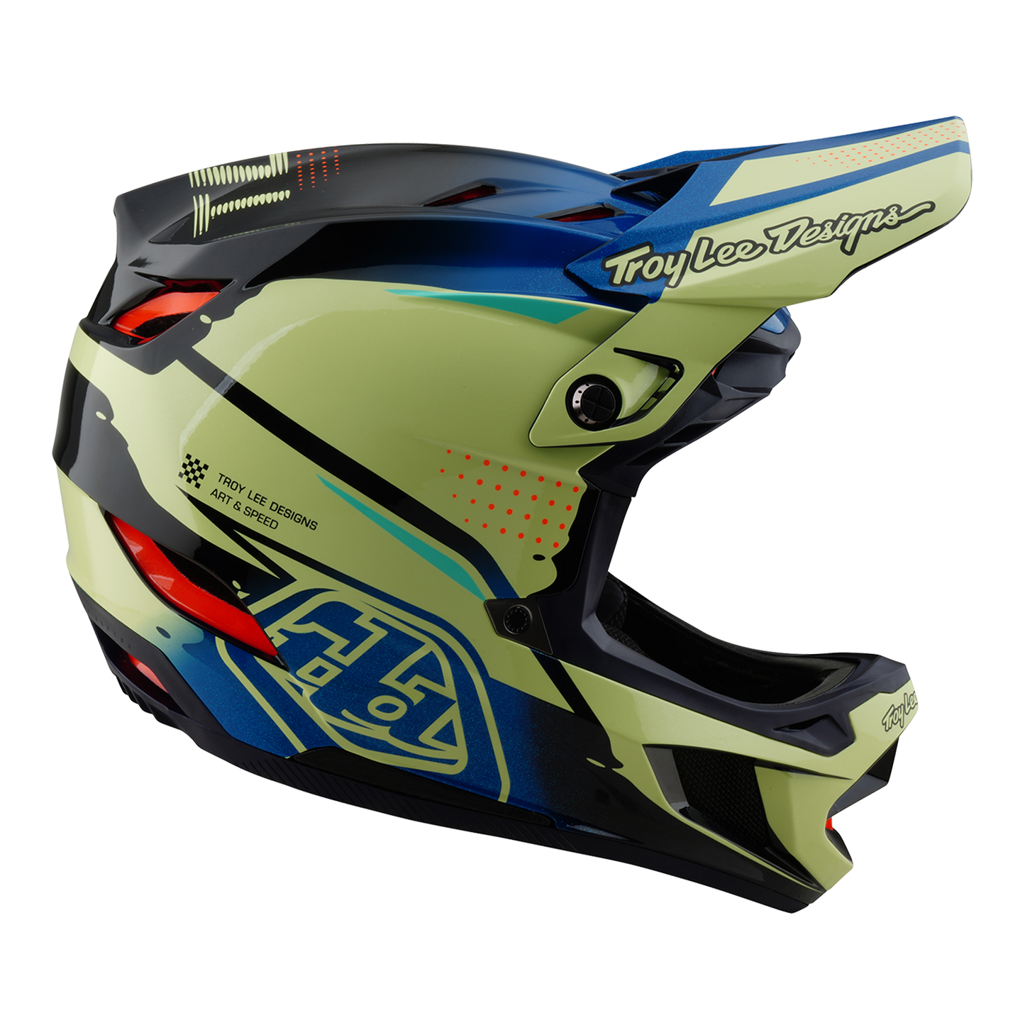 Casque VTT TROY LEE DESIGNS D4 COMPOSITE MIPS Drip Jaune
