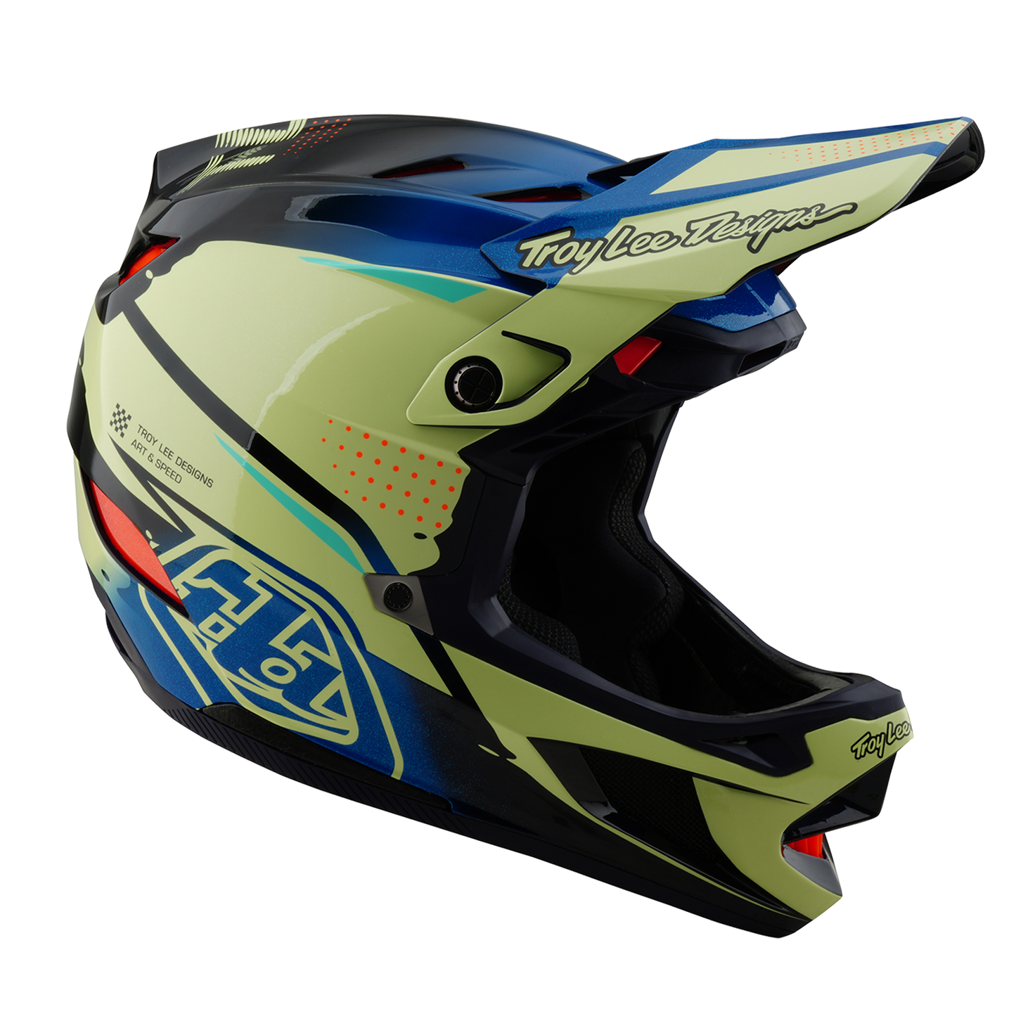Casque VTT TROY LEE DESIGNS D4 COMPOSITE MIPS Drip Jaune