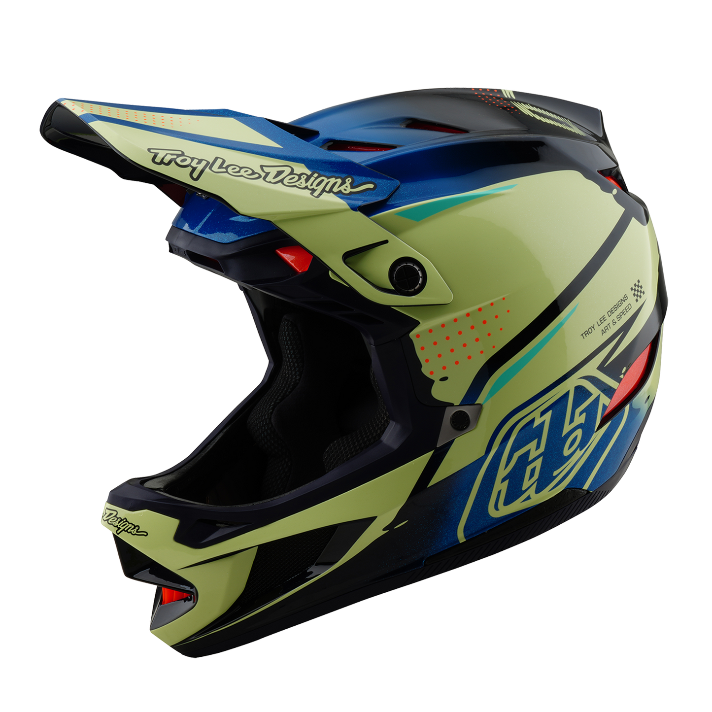 Casque VTT TROY LEE DESIGNS D4 COMPOSITE MIPS Drip Jaune