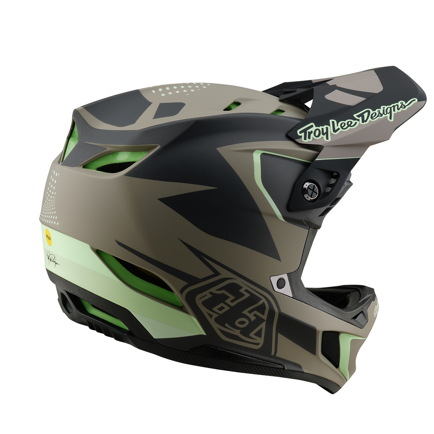 Casque VTT TROY LEE DESIGNS D4 COMPOSITE MIPS Marron/Noir/Jaune