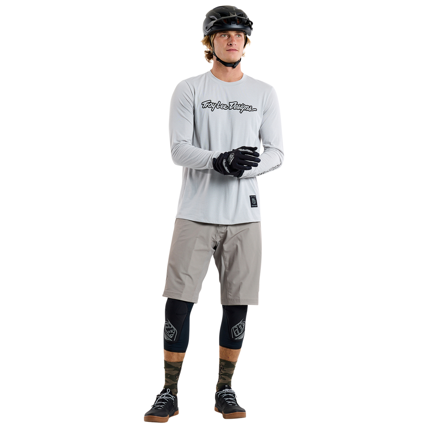 Maillot TROY LEE DESIGNS SKYLINE RIDE TEE SIGNATURE Manches Longues Gris 2025