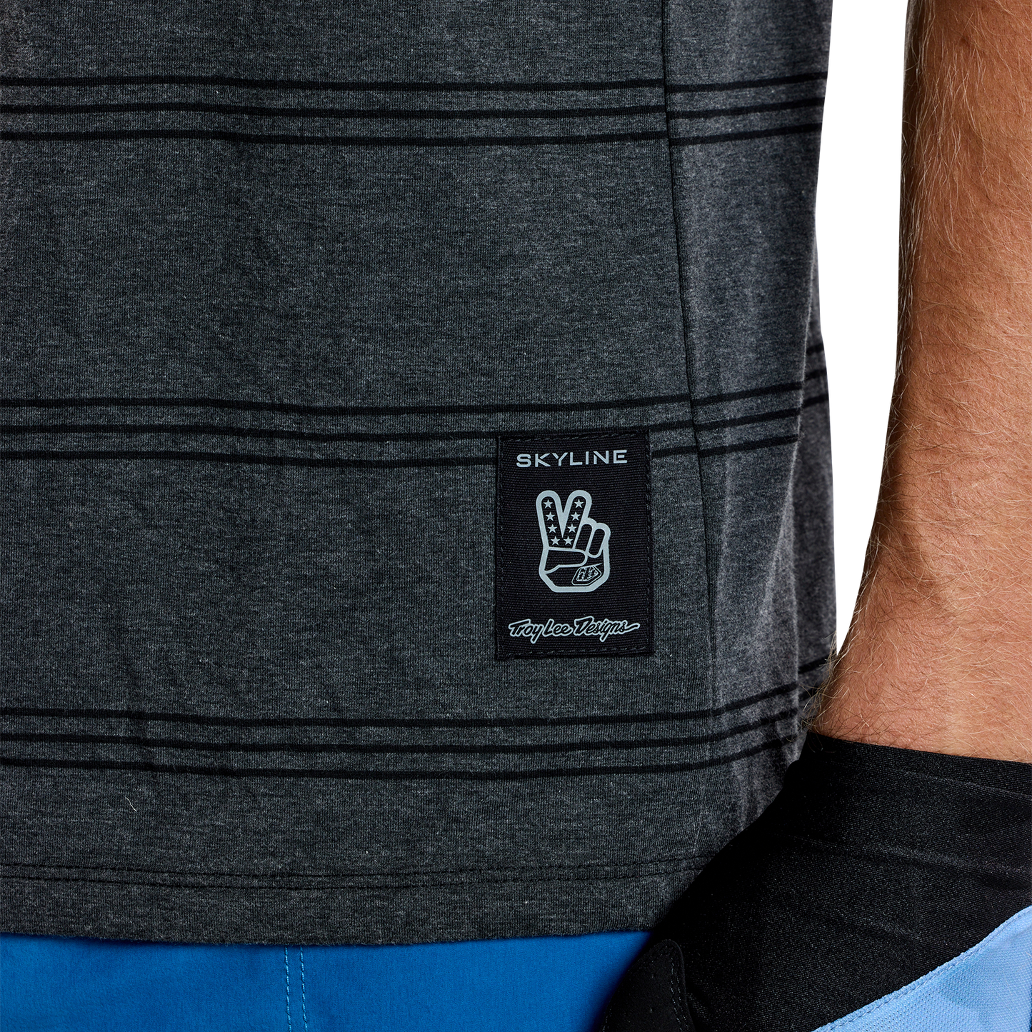 Maillot TROY LEE DESIGNS SKYLINE RIDE TEE WASH OUT Manches Courtes Gris 2025