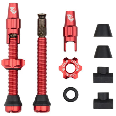 Lot de 2 Valves Tubeless WOLF TOOTH CLIK VALVE Rouge