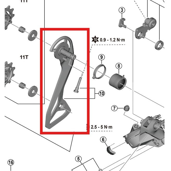 Chape de Dérailleur Arrière Externe et Vis SHIMANO RD-R7150
