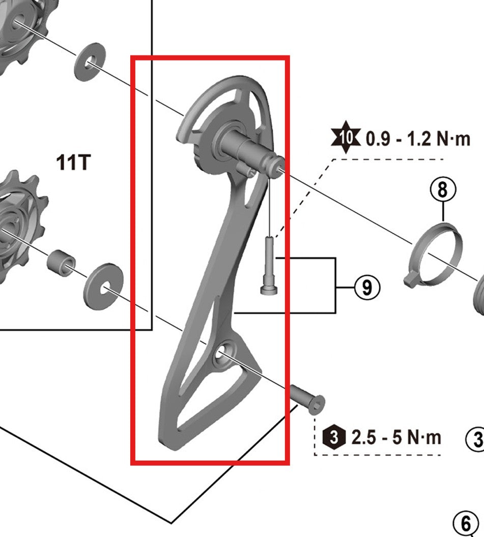 Chape de Dérailleur Arrière Externe et Vis SHIMANO RD-R7100
