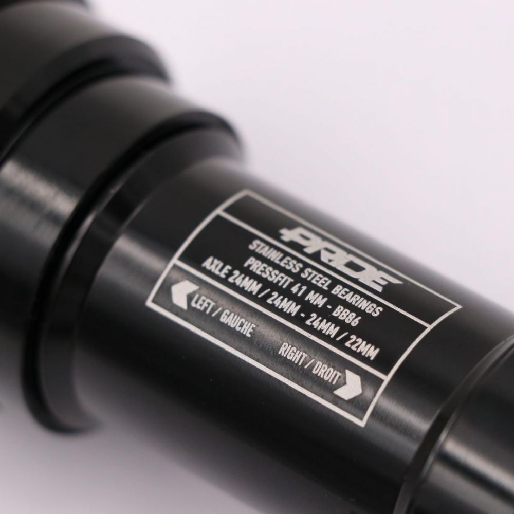 Boitier De Pédalier PRIDE BB86 Inox - 24mm Noir