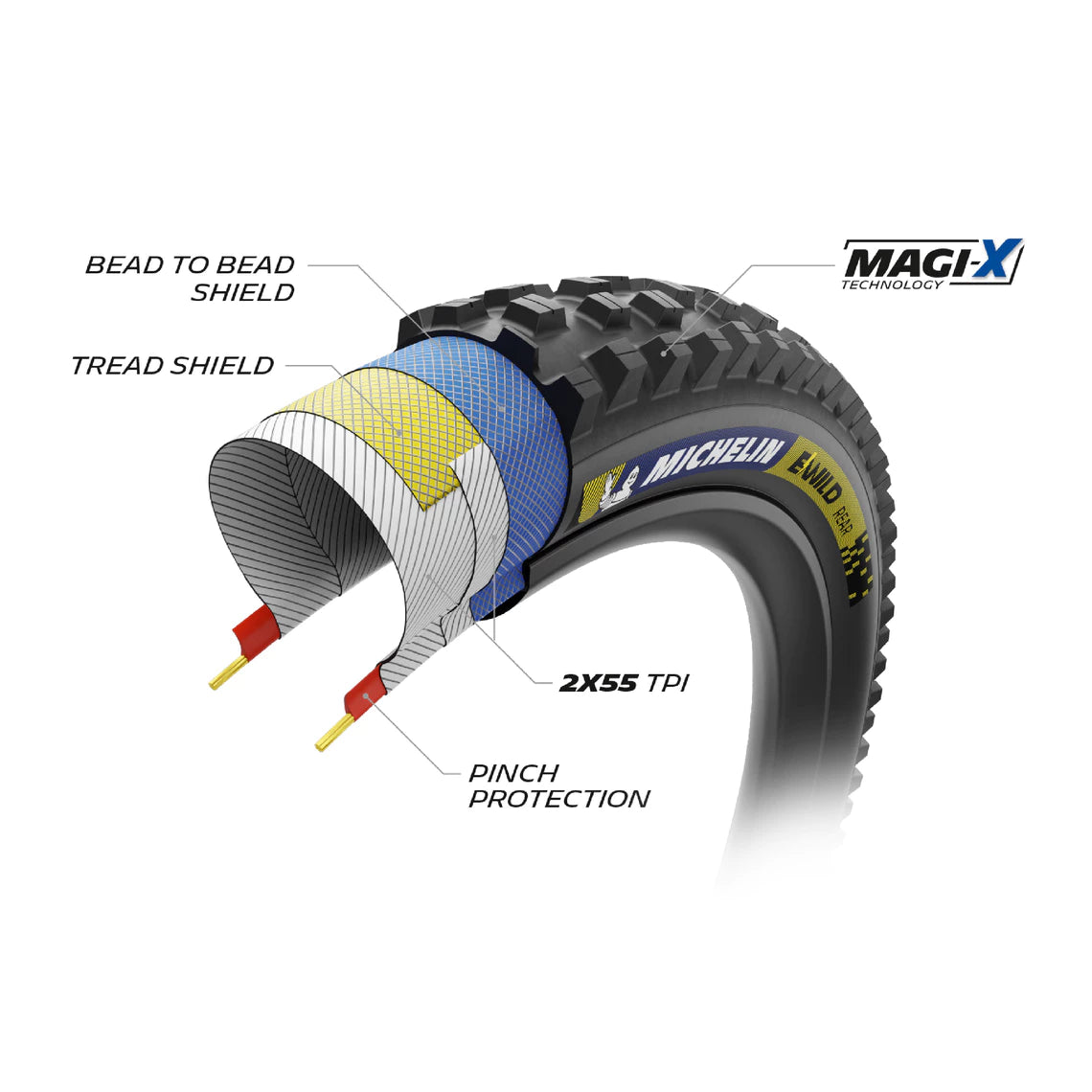 Pneu MICHELIN E-WILD REAR Racing Line 29x2.60 Tubeless Ready Souple