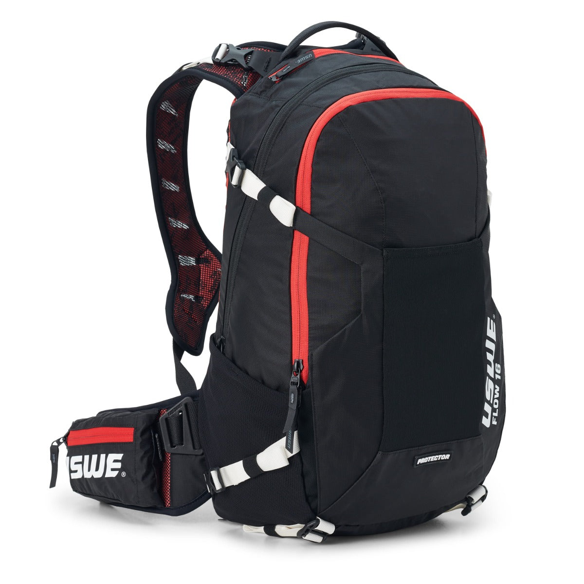 Sac à Dos avec Dorsale Intégrée USWE FLOW 16 L Noir/Rouge