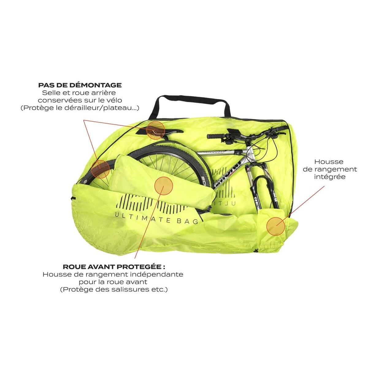 Housse de Vélo VTT BUDS MTBAG LIGHT Jaune