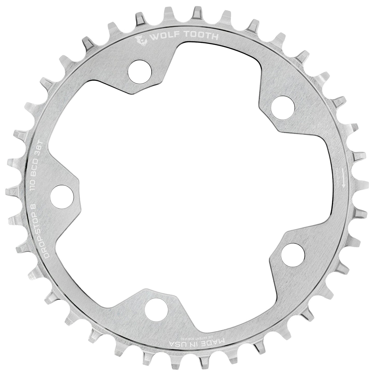 Plateau Mono WOLF TOOTH DROP-STOP B GRAVEL/CX 110mm Raw Silver