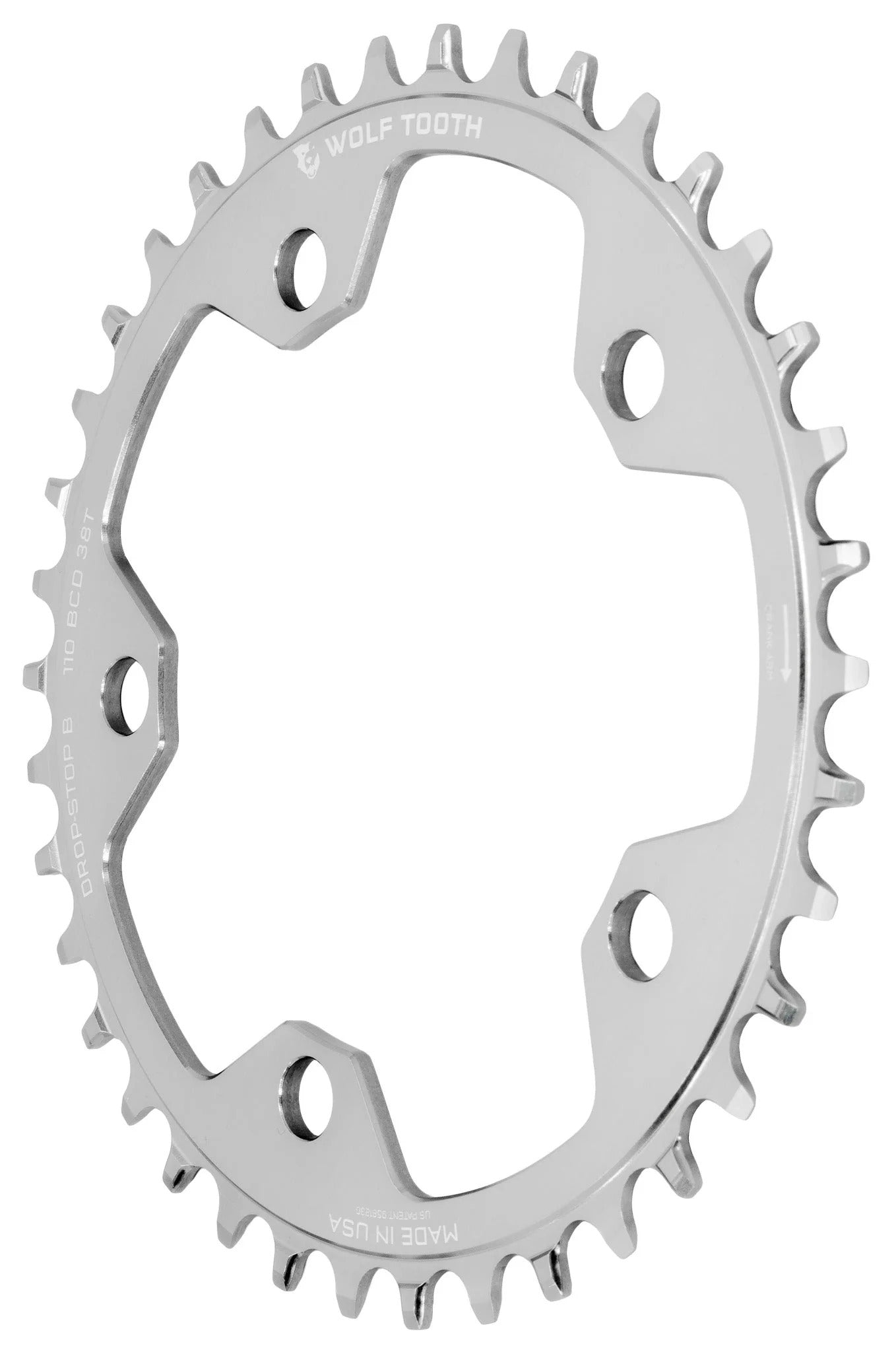 Plateau Mono WOLF TOOTH DROP-STOP B GRAVEL/CX 110mm Raw Silver