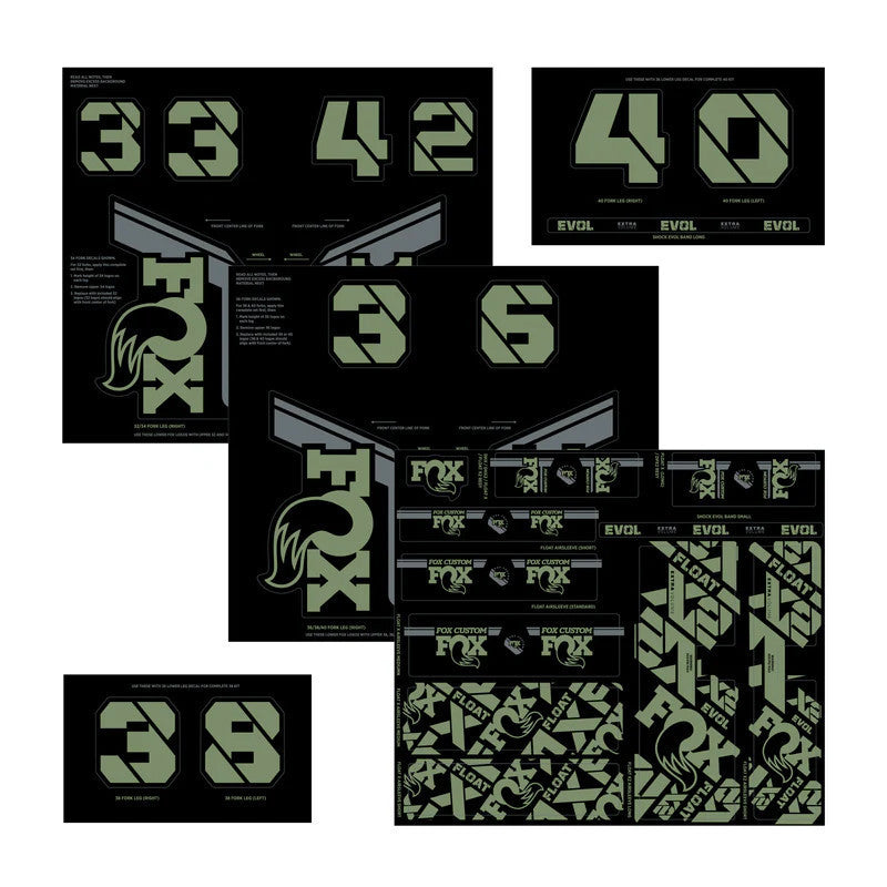Kit Stickers FOX Fourche et Amortisseur Vert Pistache