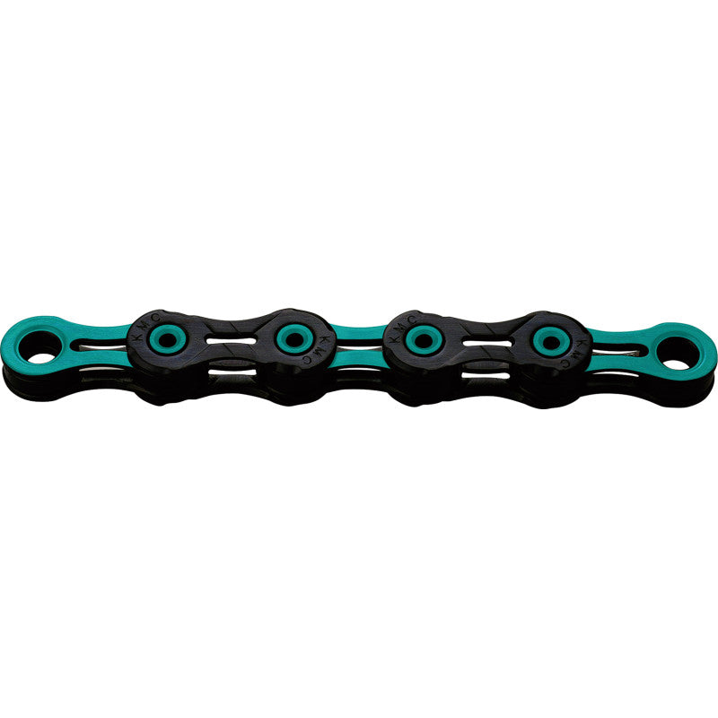 Chaîne 12V KMC DLC12 Waxed Noir/Turquoise Ciré