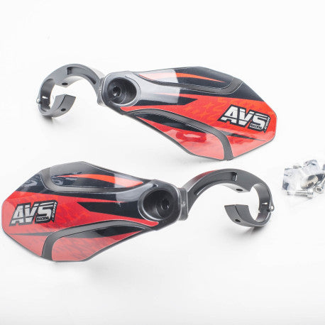 Protège Mains AVS KIT DECO Patte Alu Noir/Rouge