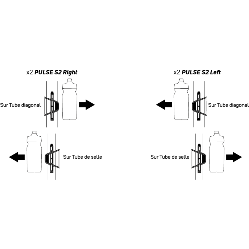 Porte-bidon ZEFAL PULSE S2 Gauche Carbone Noir