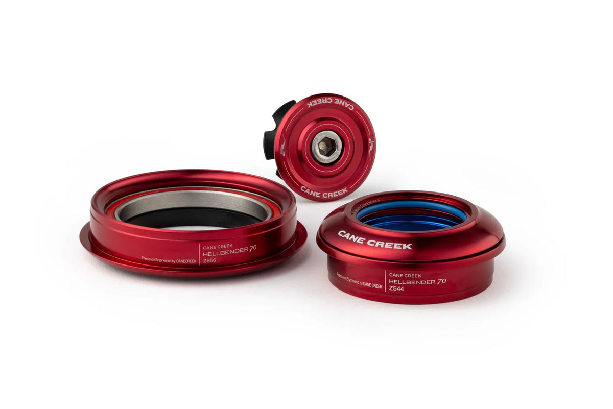 Jeu de Direction Semi-Intégré Conique CANE CREEK Hellbender 70 1"1/8-1.5" ZS44/ZS56 Rouge