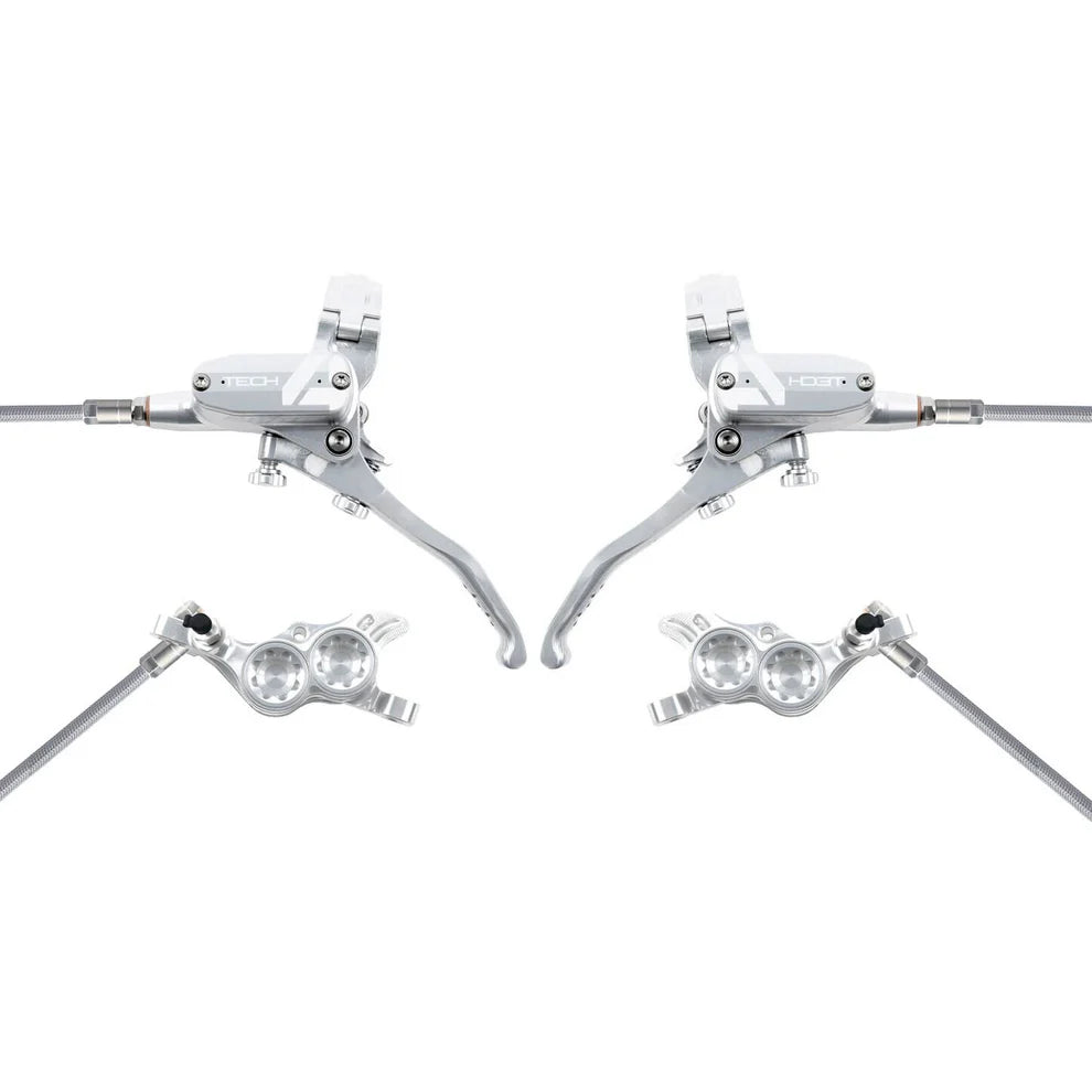 Paire de Freins HOPE TECH 4 V4 Durite Aviation Argent/Argent