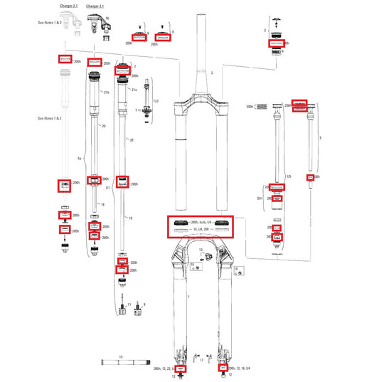 Kit Entretien 200 h/An ROCKSHOX LYRIK BASE/SELECT/SELECT+/ULTIMATE (2022+) GENERATION-D