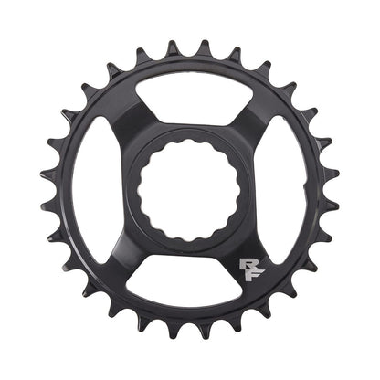Plateau Mono RACE FACE NARROW WIDE 9/10/11/12V Cinch Direct Mount Noir/Acier — vue du plateau sur fond blanc