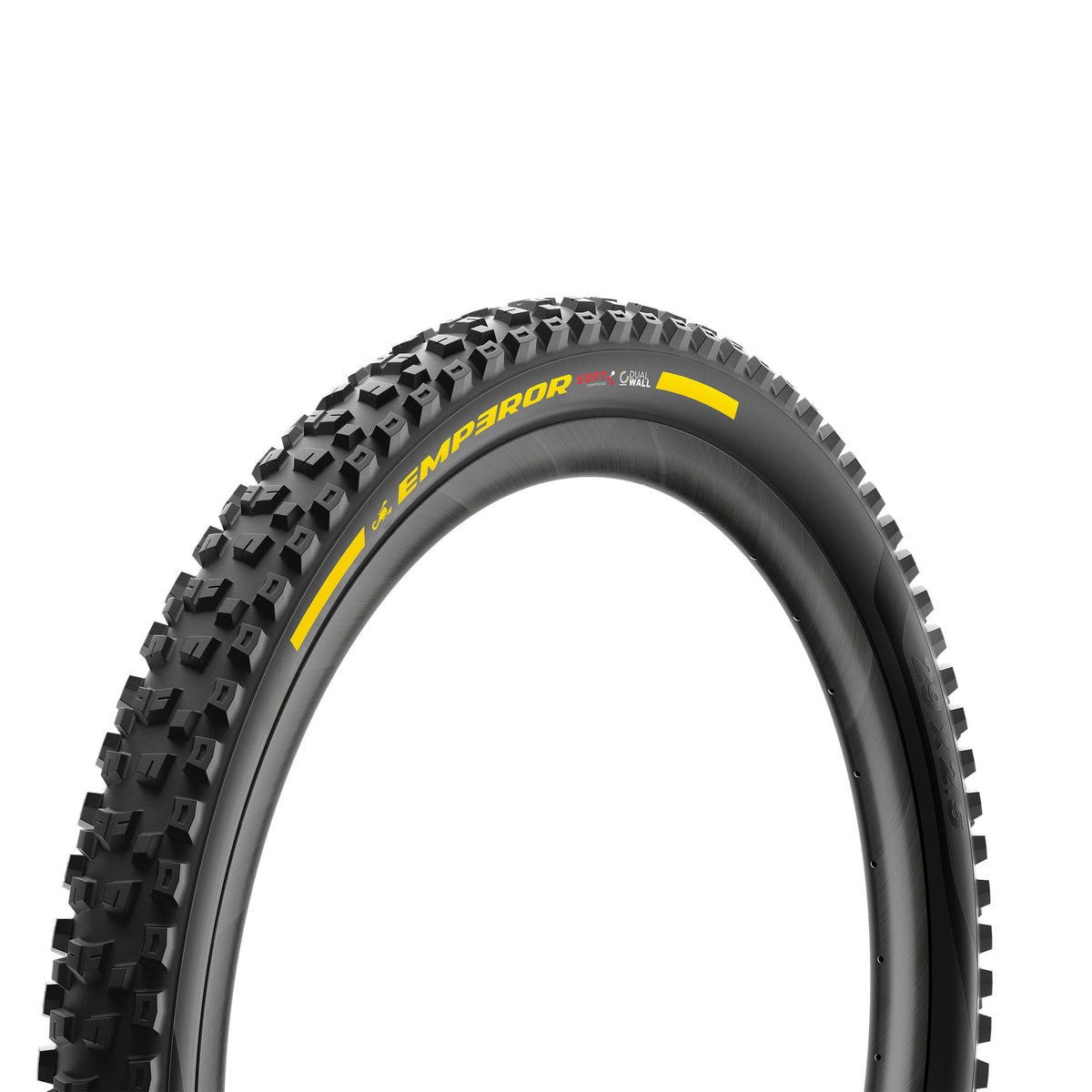 Pneu PIRELLI SCORPION EMPEROR 27.5x2.40 Soft DualWall Tubeless Ready Souple Noir/Jaune Team Edition