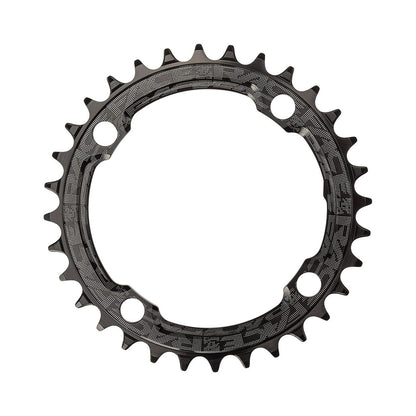 Plateau Mono RACE FACE NARROW WIDE 9/10/11/12V 4 Trous 104mm Noir — vue du plateau sur fond blanc
