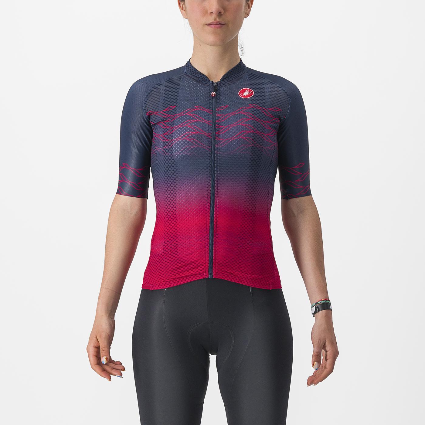 Maillot CASTELLI CLIMBER'S 2.0 W Femme Manches Courtes Marine/Rose