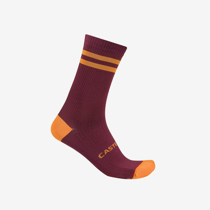 Chaussettes CASTELLI ORIGINALE 18 Bordeaux/Orange