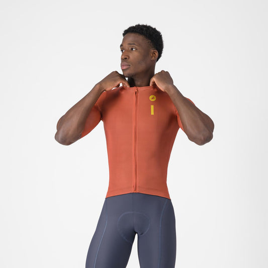 Maillot CASTELLI DRITTONE LOGO Manches Courtes Paprika