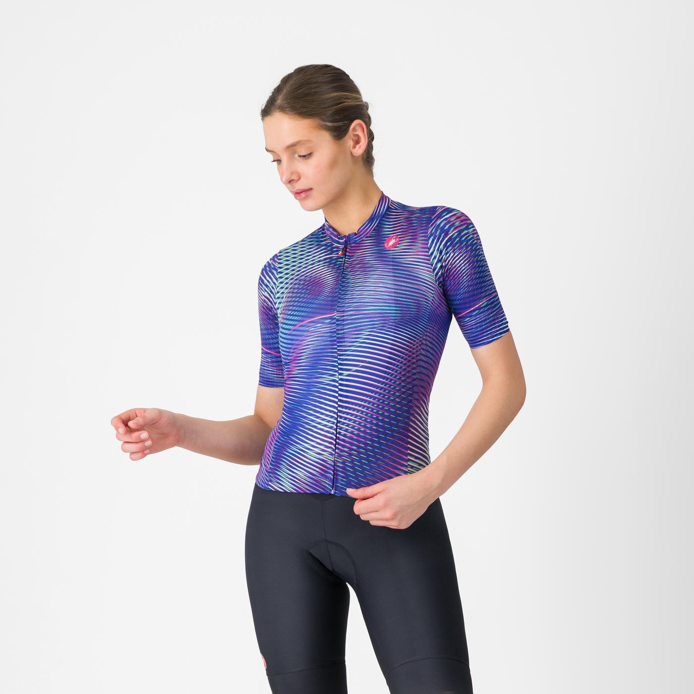 Maillot CASTELLI COSMIC VORTEX Femme Manches Courtes Violet