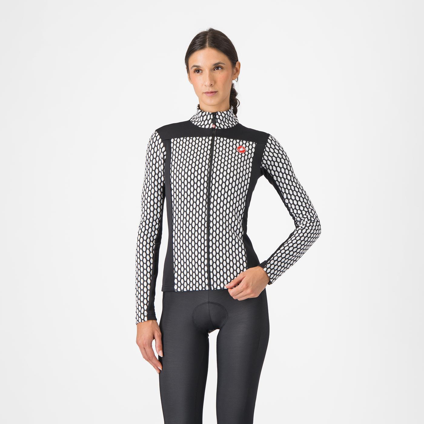 Maillot CASTELLI SFIDA 2 Femme Manches Longues Noir/Blanc