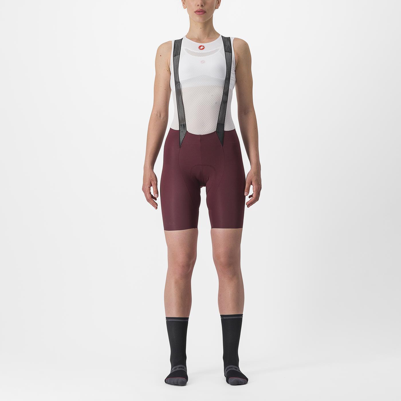 Cuissard Court à Bretelles CASTELLI FREE AERO RC W Femme Bordeaux